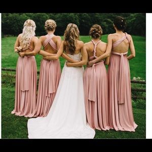 Rose colour bridesmaid dress